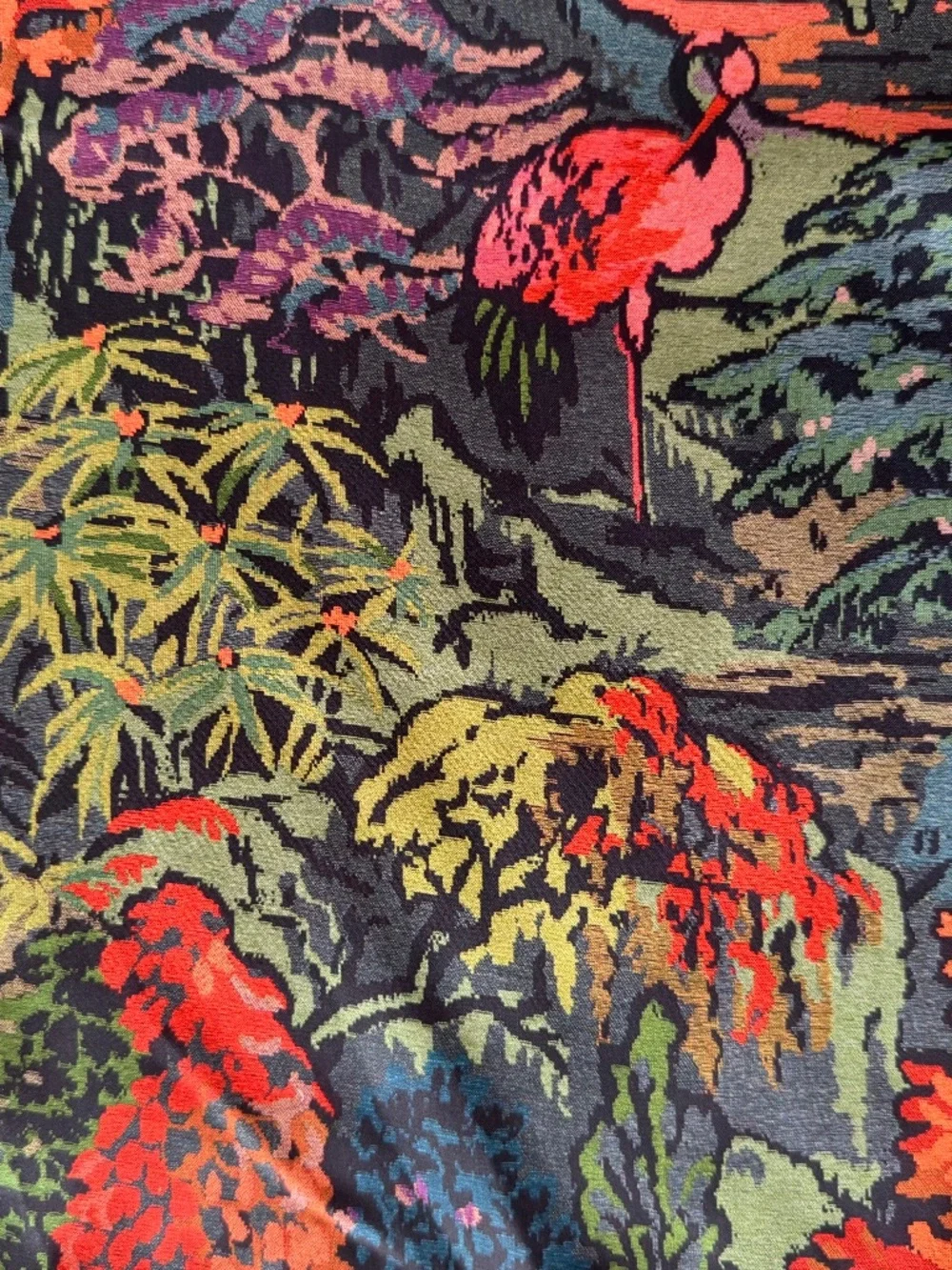 NWOT, SILK SCARF IN BEAUTIFUL TAPESTRY LANDSCAPE PRINT